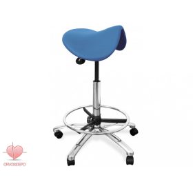   Laborszék, nyeregüléssel, lábtartóval, választható színű műbőrrel (JDT 2)