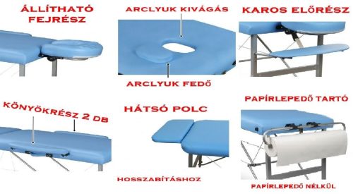 Összecsukható masszázs ágy, fa, extra alátámasztással ODTRF