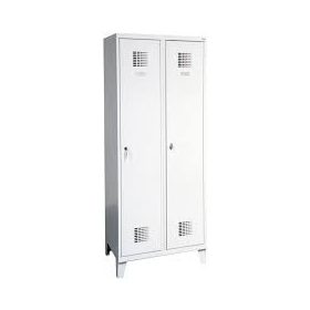   Öltözőszekrény, fém, dupla szellőzővel, 2 ajtós + lábazat (321w)