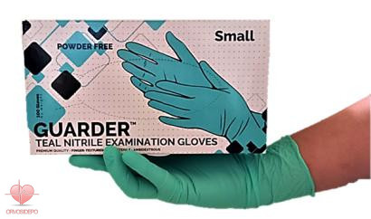  Nitril kékeszöld púdermentes vizsgálókesztyű, 100 db