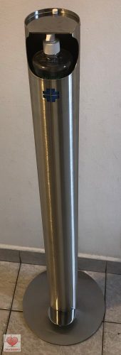 Totem érintésmentes (pedálos) fertőtlenítő állvány