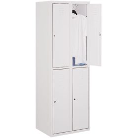 Öltözőszekrény, fém, 4 osztott ajtóval, (322)