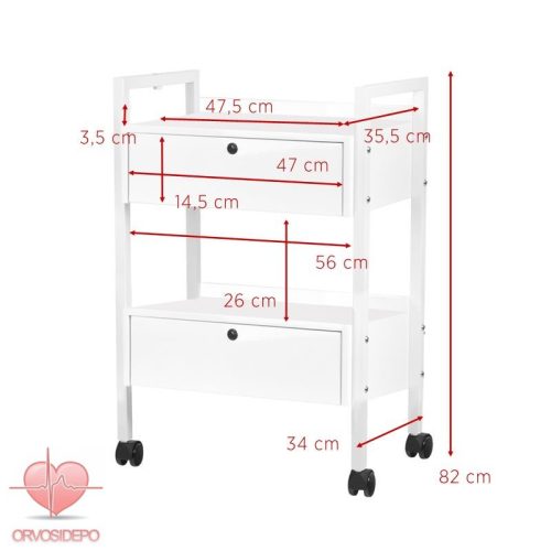 Műszertartó 2 fiókos, zárható (3181) 