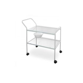 Eszközkocsi üveg polcokkal 