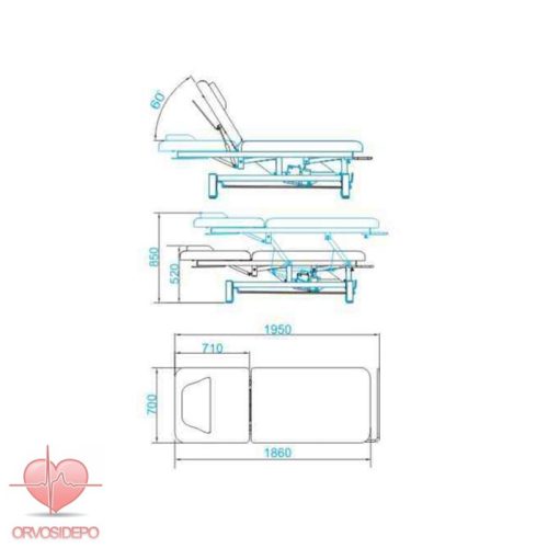 Elektromos masszázságy, görgővel (1339).   