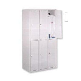 Öltözőszekrény, fém, szellőzővel, 4 osztott ajtó, széles  (422 w)