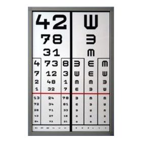   Visus-D Látásvizsgáló tábla, ledes megvilágítással, 2 oszlopos