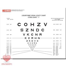  LOGMAR SLOAN közeli látásvizsgáló tábla - 40 cm - 18x23 cm