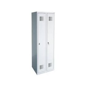   Öltözőszekrény, fém, dupla szellőzővel, 2 ajtós (320w)