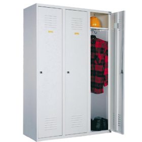 Öltözőszekrény, fém, 3 ajtós (330)