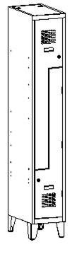 Öltözőszekrény, fém, szellőzővel, Z - 4 ajtós + lábazat (32 wn)