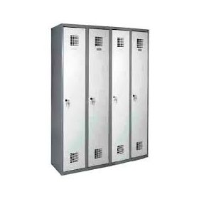   Öltözőszekrény, fém, dupla szellőzővel, 4 ajtós (340w)