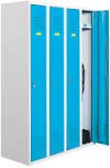 Öltözőszekrény, fém, dupla szellőzővel, 4 ajtós (340w)